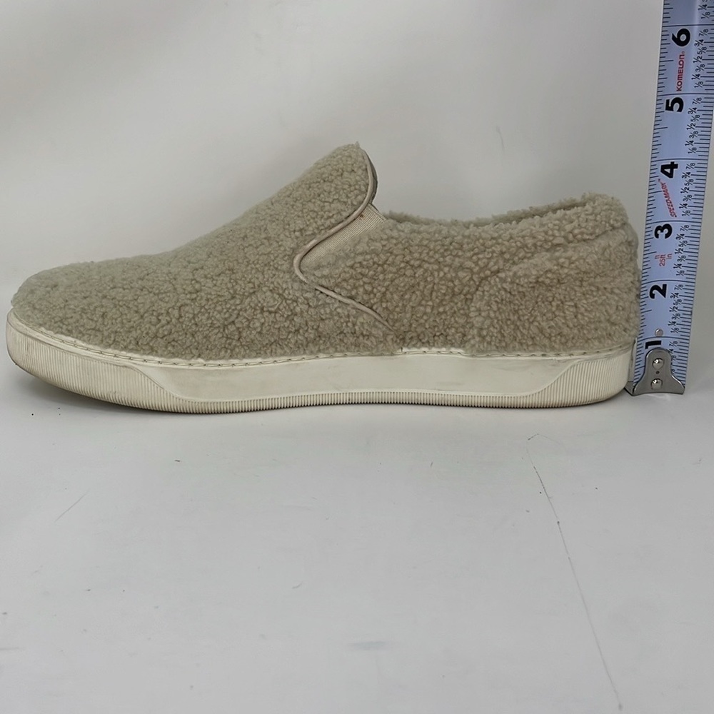 Moncler Shoes Flats Women's 6 Cream White Fuzzy Shearling Slip On Sneaker Italy - Picture 15 of 15